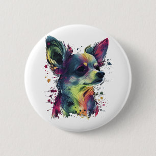 Chihuahua  Abstract Painting  Colour  Cute Dog  2 Inch Round Button