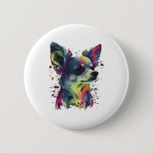 Chihuahua Abstract Painting Colour Cute Dog 2 Inch Round Button