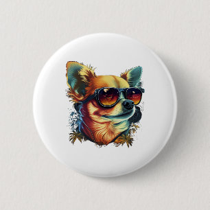 Chihuahua  Abstract Painting  Colour  Cute Dog     2 Inch Round Button