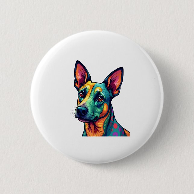 Chihuahua  Abstract Painting  Colour  Cute Dog (3) 2 Inch Round Button (Front)