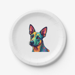 Chihuahua Abstract Painting Colour Cute Dog (3) Paper Plate