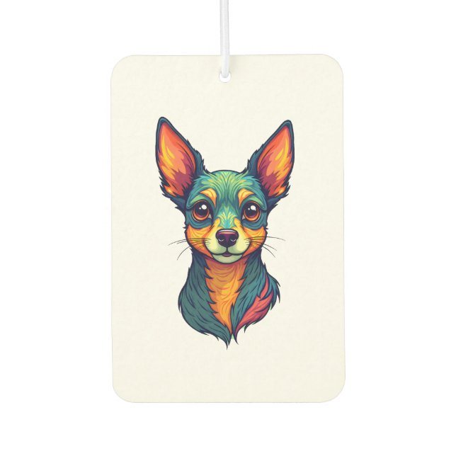 Chihuahua  Abstract Painting  Colour  Cute Dog (4) Air Freshener (Front)