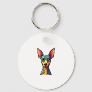 Chihuahua  Abstract Painting  Colour  Cute Dog (6) Keychain