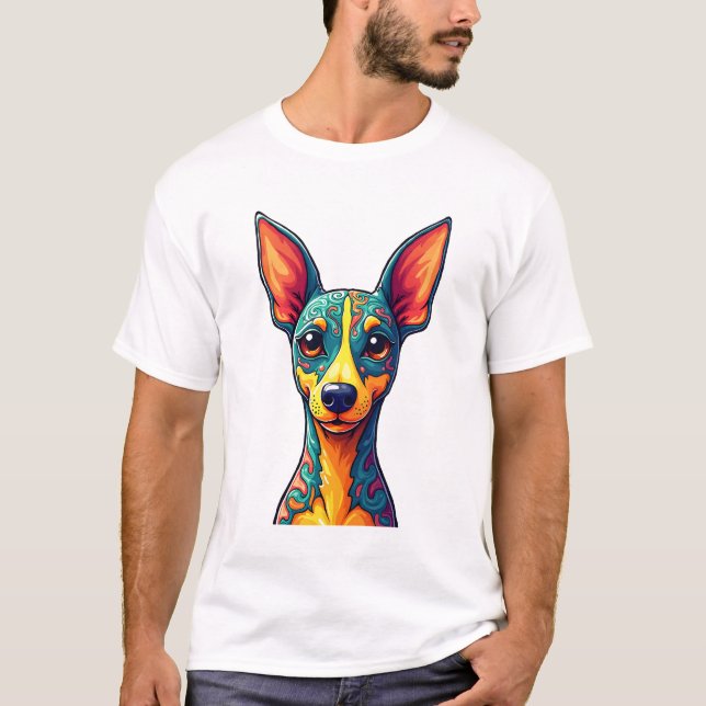 Chihuahua  Abstract Painting  Colour  Cute Dog (6) T-Shirt (Front)