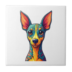 Chihuahua  Abstract Painting  Colour  Cute Dog (6) Tile