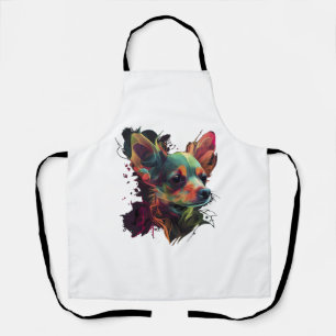 Chihuahua  Abstract Painting  Colour  Cute Dog Apron