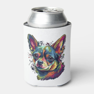 Chihuahua Abstract Painting Colour Cute Dog Can Cooler