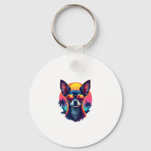 Chihuahua Abstract Painting Colour Cute Dog Cop Keychain