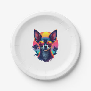 Chihuahua  Abstract Painting  Colour  Cute Dog Cop Paper Plate