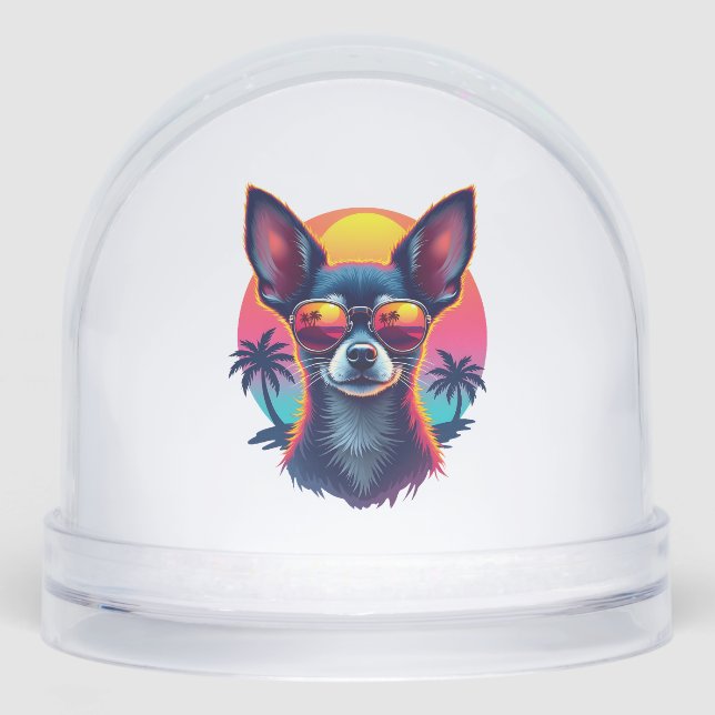 Chihuahua  Abstract Painting  Colour  Cute Dog Cop Snowglobe (Front)