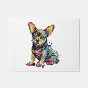 Chihuahua Abstract Painting Colour Cute Dog Doormat