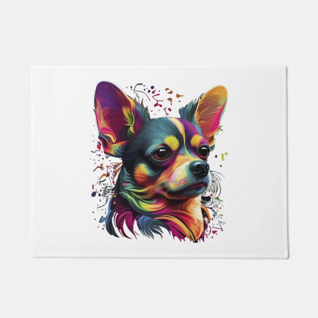 Chihuahua  Abstract Painting  Colour  Cute Dog     Doormat (Front)