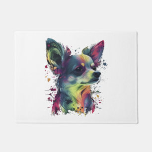 Chihuahua Abstract Painting Colour Cute Dog Doormat