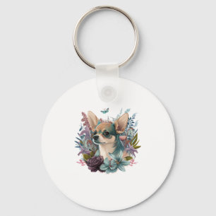 Chihuahua Abstract Painting Colour Cute Dog Keychain