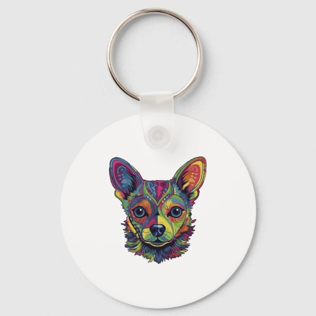 Chihuahua  Abstract Painting  Colour  Cute Dog     Keychain (Front)