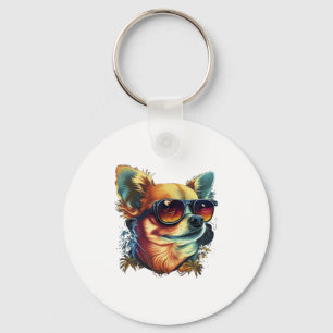 Chihuahua Abstract Painting Colour Cute Dog Keychain