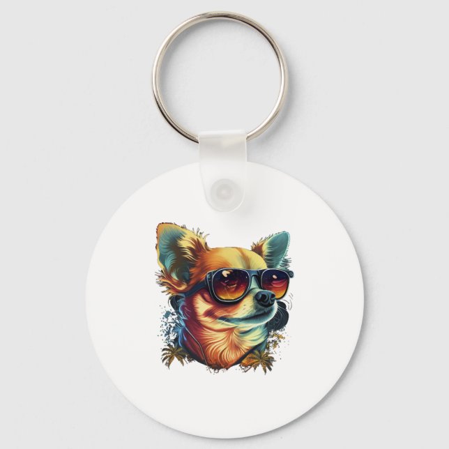 Chihuahua  Abstract Painting  Colour  Cute Dog     Keychain (Front)