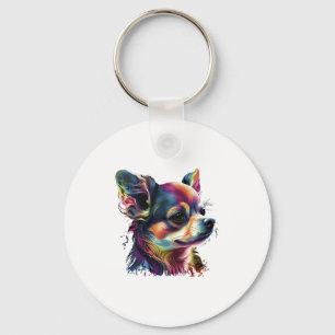 Chihuahua  Abstract Painting  Colour  Cute Dog     Keychain