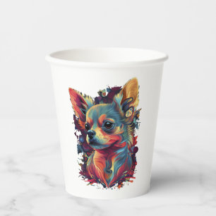 Chihuahua  Abstract Painting  Colour  Cute Dog    Paper Cups