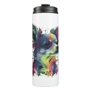 Chihuahua  Abstract Painting  Colour  Cute Dog  Thermal Tumbler