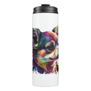 Chihuahua  Abstract Painting  Colour  Cute Dog     Thermal Tumbler