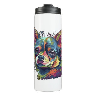 Chihuahua Abstract Painting Colour Cute Dog Thermal Tumbler