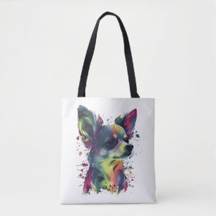 Chihuahua Abstract Painting Colour Cute Dog Tote Bag