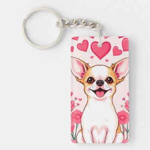 Chihuahua Adorable Avec Cœurs Roses