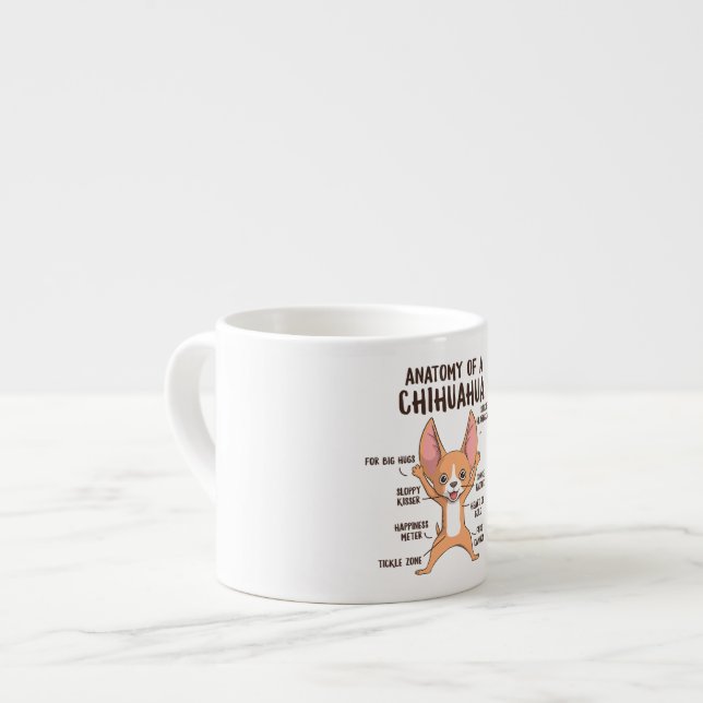 Chihuahua Anatomie Mug Cadeaux Chihuahua Café Mug (Devant gauche)