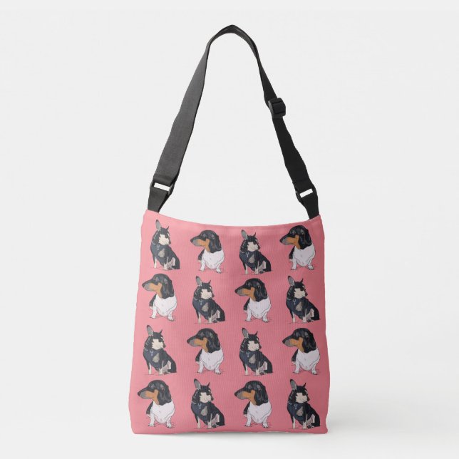 Chihuahua and Dachshund Cross Body/Peanut, Boogie Crossbody Bag (Front)