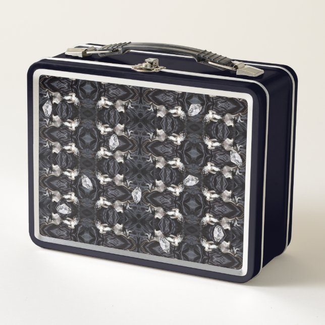 Chihuahua and Diamonds Metal Lunch Box (Front)