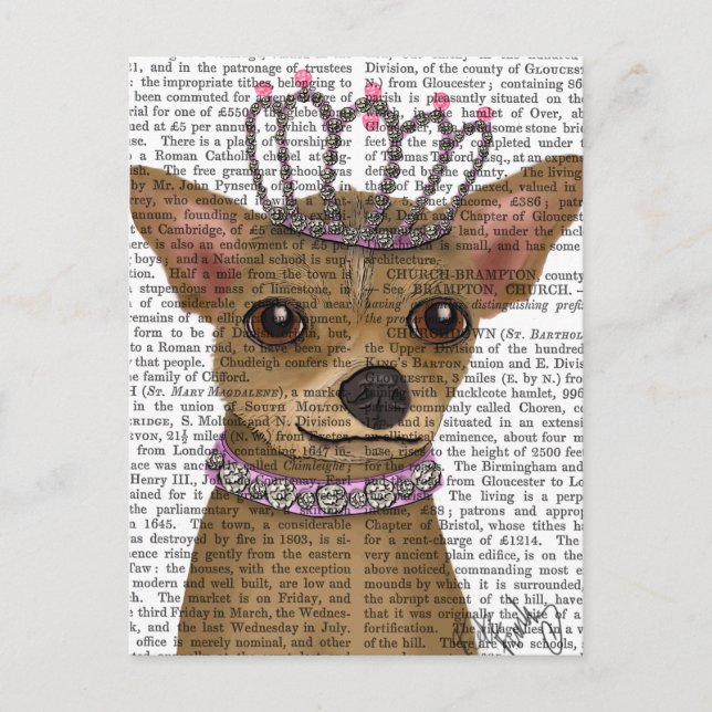 Chihuahua And Tiara Postcard (Front)