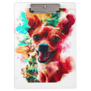 Chihuahua Art Colourful Chihuahua Photo Gift Clipboard