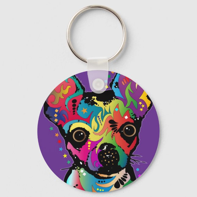 Chihuahua Art Keychain (Front)