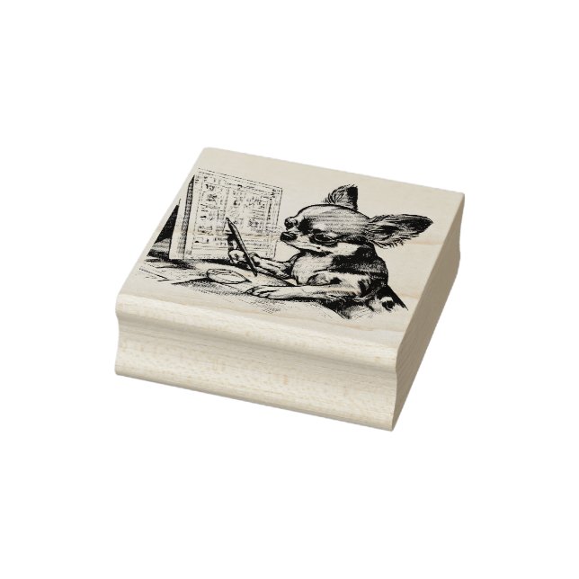 Chihuahua Artist No. 3 Rubber Stamp (Stamp)