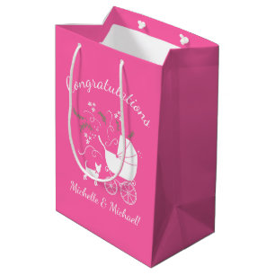 Chihuahua Baby Shower Pink Girl Dog Medium Gift Bag