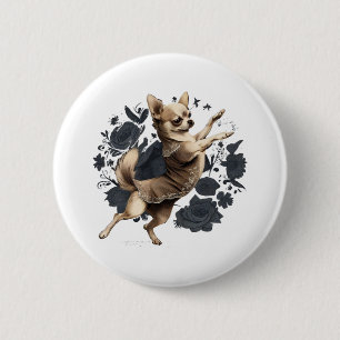 Chihuahua Ballerina Ballet Dance Dancing 2 Inch Round Button