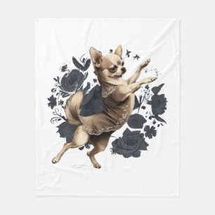 Chihuahua Ballerina Ballet Dance Dancing Fleece Blanket
