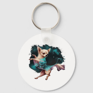 Chihuahua Ballerina Ballet Dance Dancing Keychain