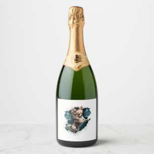Chihuahua Ballerina Ballet Dance Dancing Sparkling Wine Label