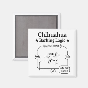 Chihuahua Barking Logic Funny Dog Puppy Sarcastic Magnet