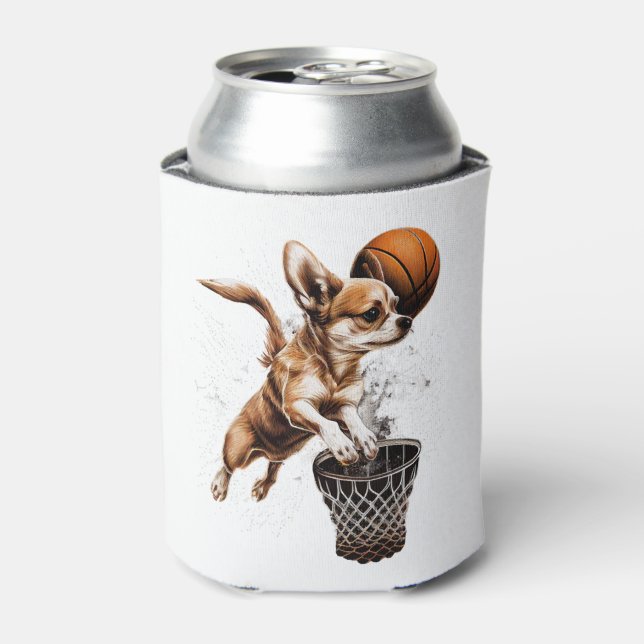 Chihuahua  Basketball  Player  Sport  Dunk  Can Cooler (Can Front)