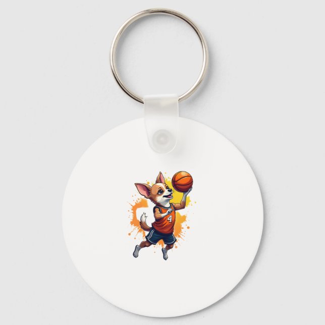 Chihuahua  Basketball  Player  Sport  Dunk  Copy Keychain (Front)