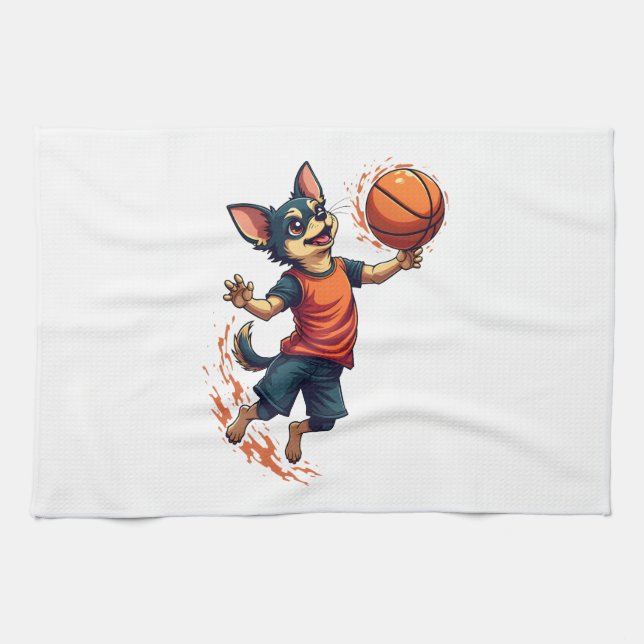 Chihuahua  Basketball  Player  Sport  Dunk  Kitchen Towel (Horizontal)