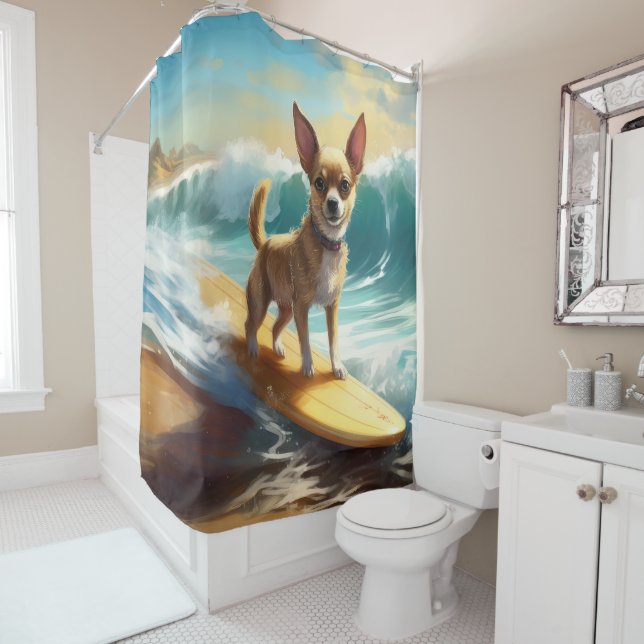 Chihuahua Beach Surfing Painting  (In Situ)