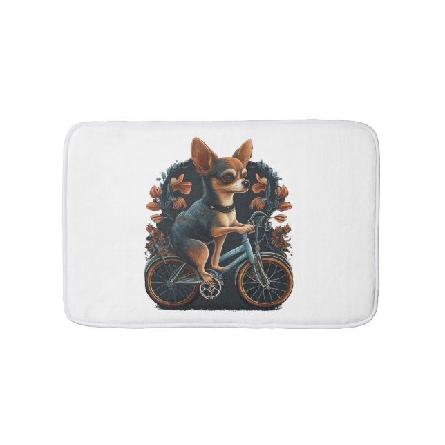 Chihuahua  Bike  Bicycle  Dog  Cycling  Bath Mat (Front)