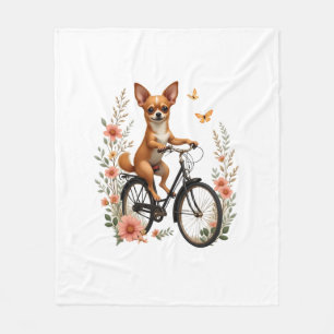 Chihuahua  Bike  Bicycle  Dog  Cycling  Fleece Blanket