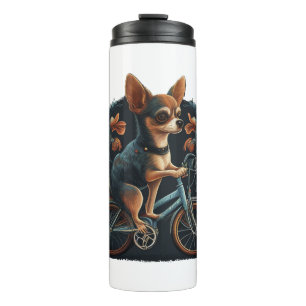 Chihuahua Bike Bicycle Dog Cycling Thermal Tumbler