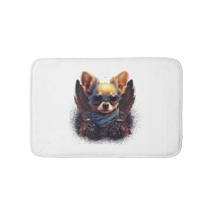 Chihuahua  Biker  Motorcyle  Riding  Dog  Dad    Bath Mat