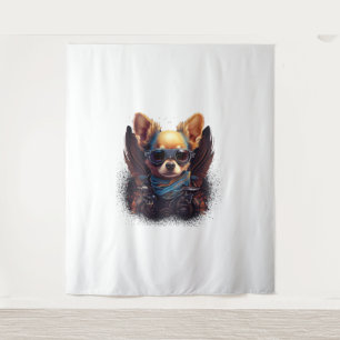 Chihuahua  Biker  Motorcyle  Riding  Dog  Dad    Tapestry